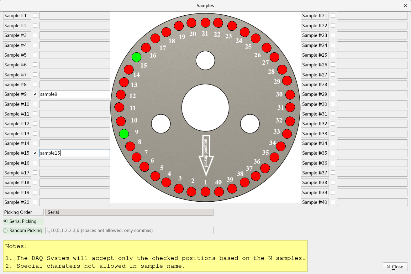 samples GUI